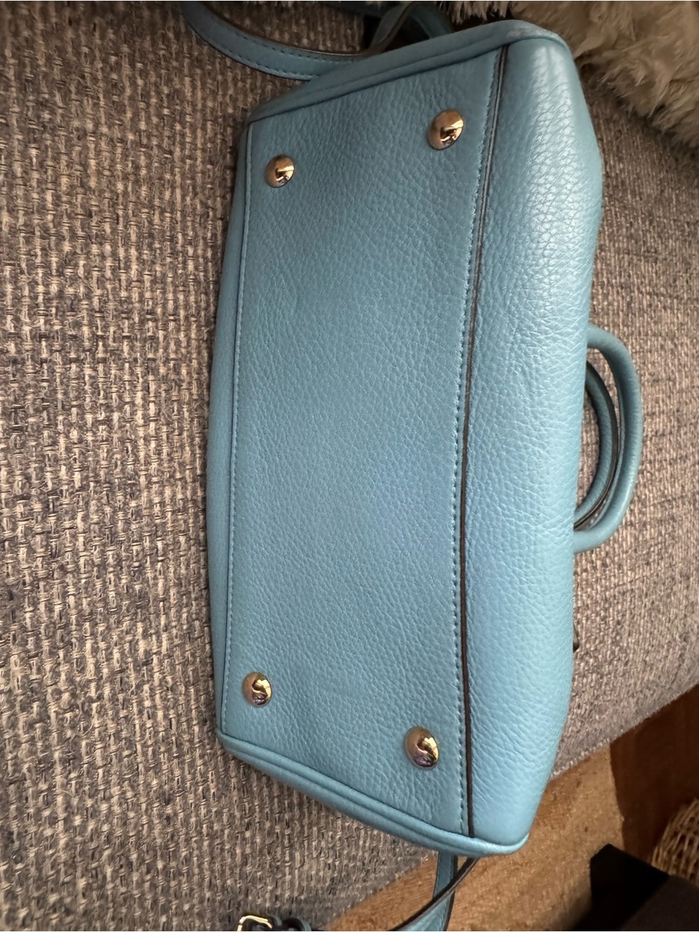 Coach Prairie Pebbled Leather Satchel Crossbody Bag Blue F36677 - Picture 8 of 12